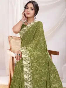 Mitera Paisley Embroidered Poly Georgette Saree