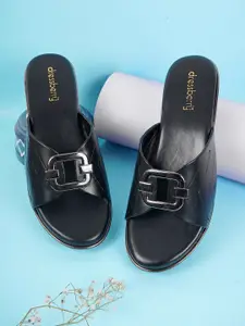 DressBerry Women Embellished Open Toe Flats with Buckles