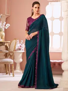 Mitera Sequinned Pure Georgette Saree