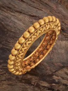Kushal's Fashion Jewellery   Women Gold-Plated Antique Bangle