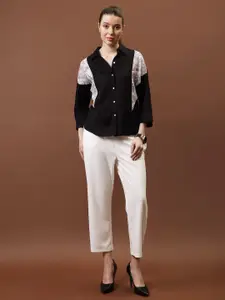 Athena Immutable Women Relaxed Fit Spread Collar Abstract Printed Cotton Casual Shirt