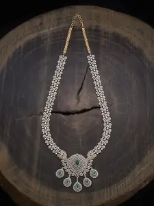 Kushal's Fashion Jewellery  Copper Ruby Rhodium Gold-Plated Cubic-Zircon Necklace