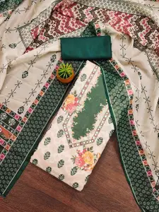 KIMISHA Floral Printed Organza Unstitched Dress Material