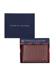 Tommy Hilfiger Men Striped Leather Two Fold Wallet
