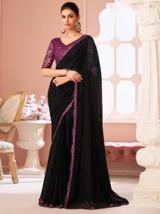 Mitera Embellished Sequinned Pure Georgette Saree