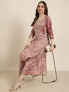 SHOWOFF Women Printed Basic Jumpsuit with Shrug