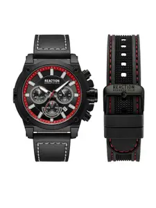 REACTION KENNETH COLE Men Dial & Leather Straps Analogue Watch KRWGO0070003