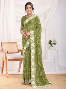 Mitera Embroidered Poly Georgette Saree