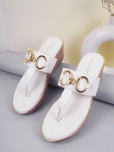 DressBerry Women Embellished T-Strap Flats