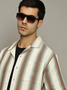 The Roadster Lifestyle Co. Men Premium Relaxed Fit Vertical Striped Cotton Casual Shirt