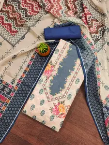 KIMISHA Floral Printed Organza Unstitched Dress Material