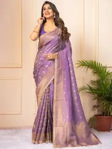KAJREE Ethnic Motifs Zari Pure Silk Jamdani Saree