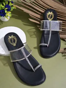 Shoetopia Girls Embellished Party Open Toe Flats