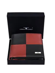 URBAN FOREST Men Colourblocked Leather Two Fold Wallet
