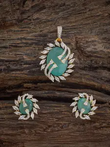 Kushal's Fashion Jewellery Embellished Bridal Cubic Zirconia Gold-Plated Pendants