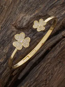 Kushal's Fashion Jewellery Gold-Plated Zircon-Studded Bangle