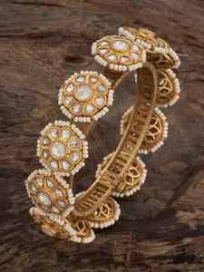 Kushal's Fashion Jewellery Embellished Bridal Gold-Plated Kundan-Studded Bangle