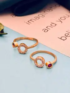 Anouk Gold-Plated American Diamond Toe Rings