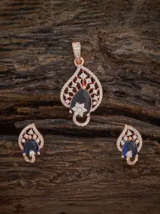 Kushal's Fashion Jewellery Embellished Bridal Gold-Plated CZ Studded Pendant