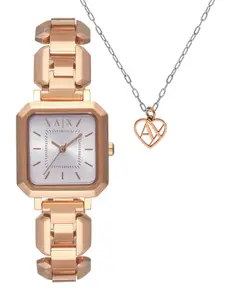Armani Exchange Women Dial & Stainless Steel Straps Analogue Watch AX7167SET