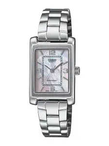 CASIO Women Dial & Stainless Steel Cuff Straps Analogue Watch A2366