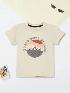 max Boys Graphic Printed Round Neck Cotton T-shirt