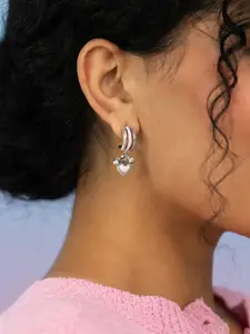 SHAYA Bring in the Togetherness 92.5 Sterling Silver Heart Shaped Drop Earrings