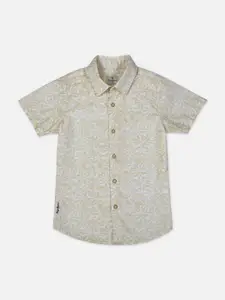 Pepe Jeans Boys Spread Collar Floral Printed Cotton Casual Shirt