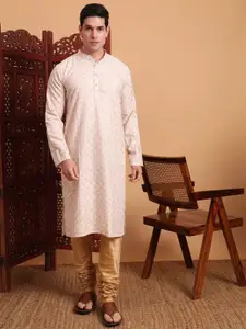 House of Pataudi Cotton Chikankari Embroidered Work Kurta
