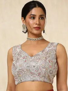 Soch Embroidered V Neck Padded Saree Blouse