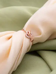 LIORA 925 Silver Jewellery Sterling Silver Rosegold Plated Harmony Finger Ring