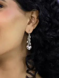 SHAYA Bring in the Smiles 925 Sterling Silver Heart Shaped Drop Earrings