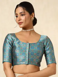 Soch Woven Designed U Neck Zari Padded Saree Blouse