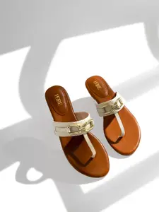 Peire Women Synthetic Leather  T-Strap Flats