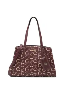 GUESS Printed PU Bucket Satchel with Bow Detail