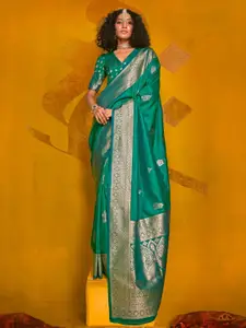 Mitera Woven Design Zari Silk Blend Banarasi Saree