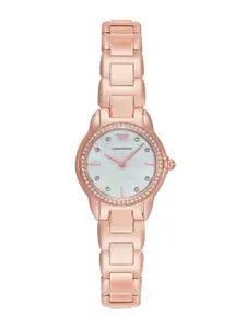 Emporio Armani Women Embellished Dial & Stainless Steel Straps Analogue Watch AR11671