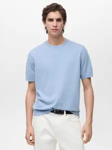 MANGO MAN Pure Cotton Knitted T-shirt