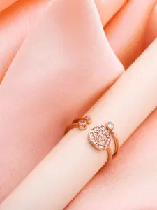 LIORA 925 Silver Jewellery Sterling Silver Rosegold Plated Turtle Shaped Finger Ring