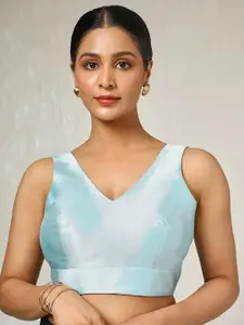 Soch Woven Designed V Neck Zari Padded Saree Blouse