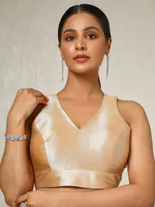 Soch Women Woven Designed V Neck Zari Padded Saree Blouse