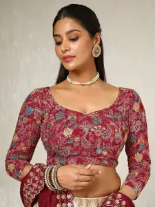 Soch Embroidered Sweetheart Neck Saree Blouse