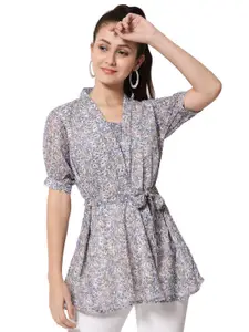 ANGOORI FASHION Women Floral Printed Peplum Top