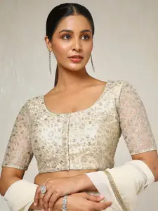 Soch Embroidered Round Neck Saree Blouse