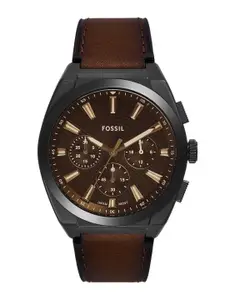 Fossil Men Dial & Leather Straps Analogue Watch FS6108
