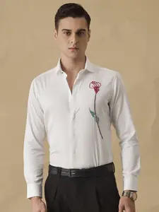 Snitch Men Classic Slim Fit Floral Opaque Printed Casual Shirt