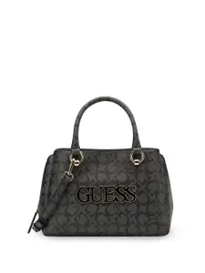 GUESS Printed Structured Satchel with Quilted