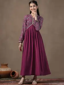 Sangria Girls Printed Georgette Anarkali Maxi Dress