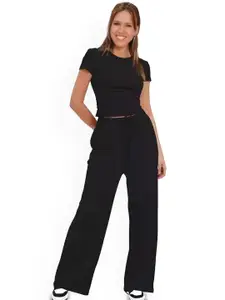 StyleCast Printed Round Neck Top With Trouser