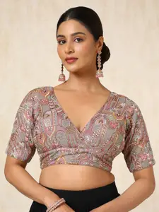 Soch Embroidered V-Neck Saree